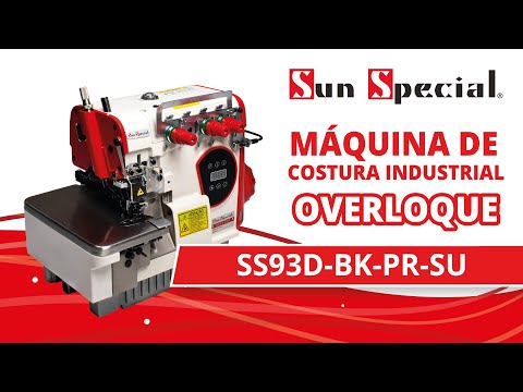 Máquina Costura Overlock Industrial Controbox Acoplado Cabeçote 220v SS93D-BK-PR-SU - Sun Special